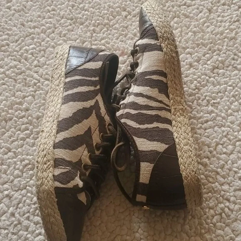 Michael Kors Zebra Print Espadrilles Sz. 8.5 Lace-up Sneakers